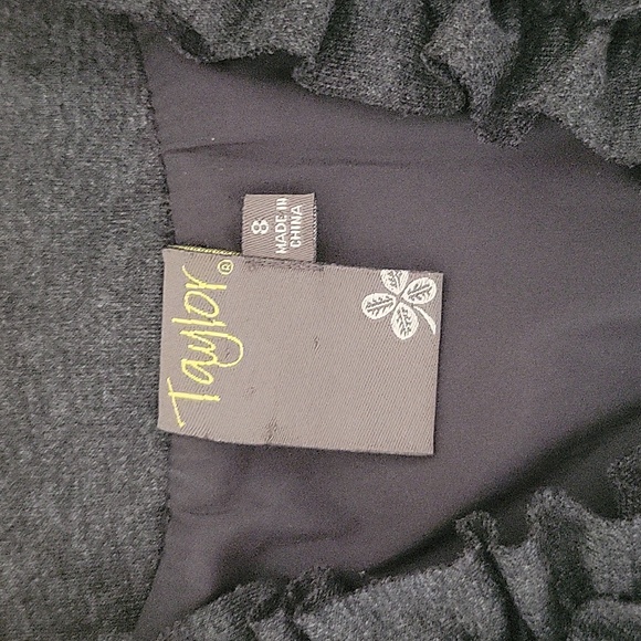 Taylor Gray Sheath Dress with Ruffle Front V Neckline 8 - Picture 3 of 7